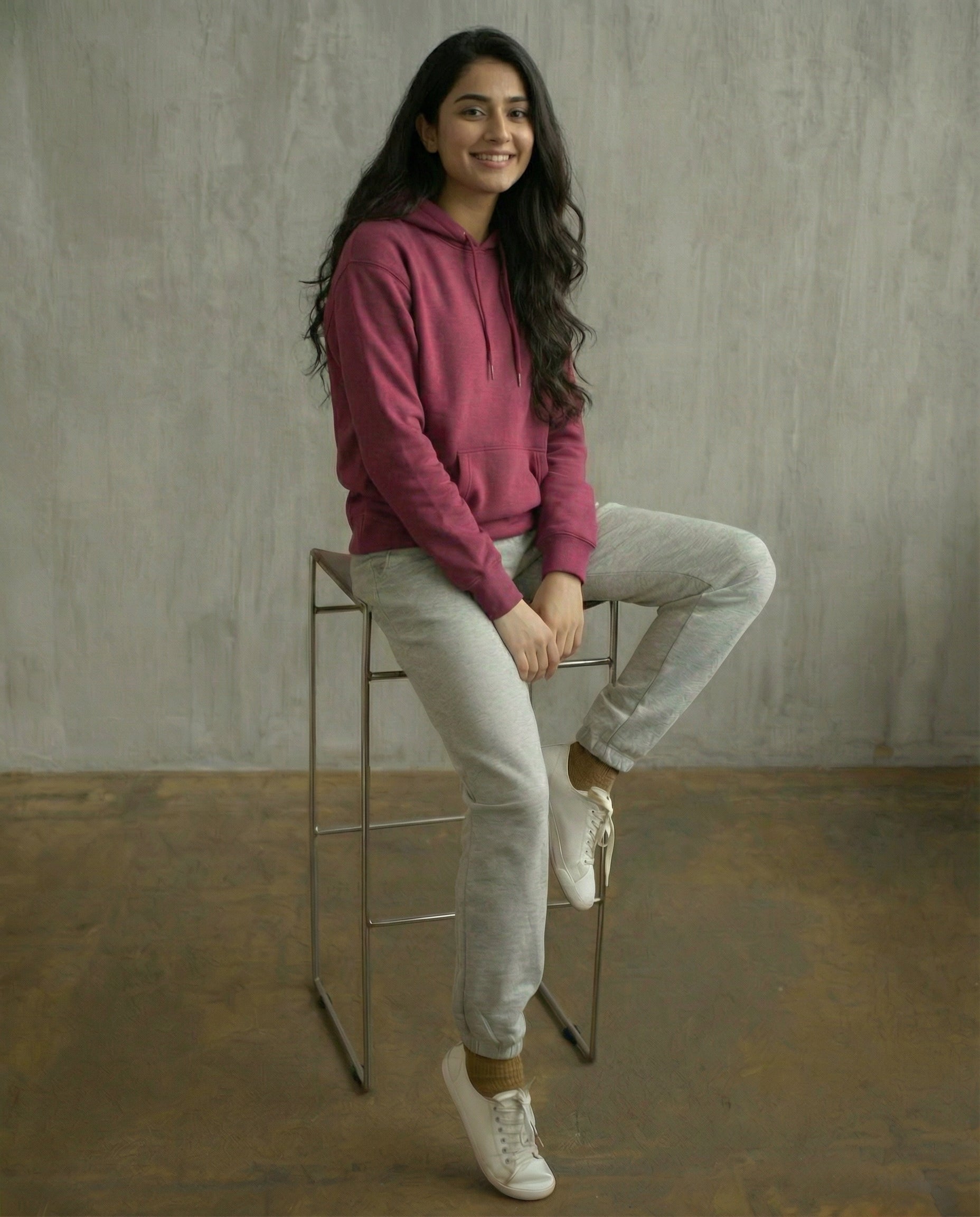 Oversized Fleece Hoodie – Crimson (Unisex)