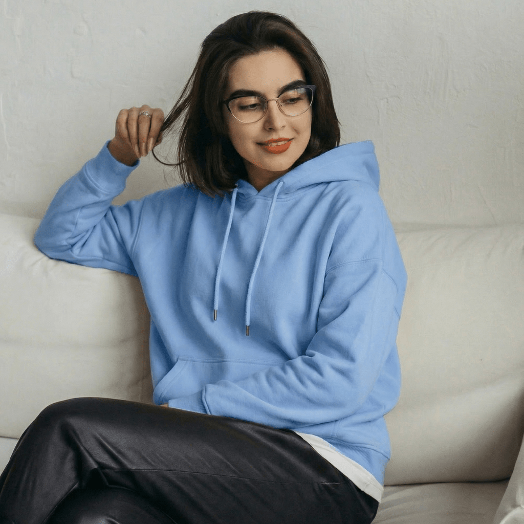 Oversized Fleece Hoodie – Blue (Unisex)