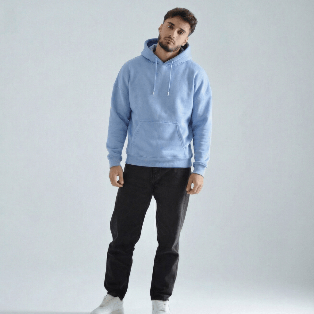 Oversized Fleece Hoodie – Blue (Unisex)