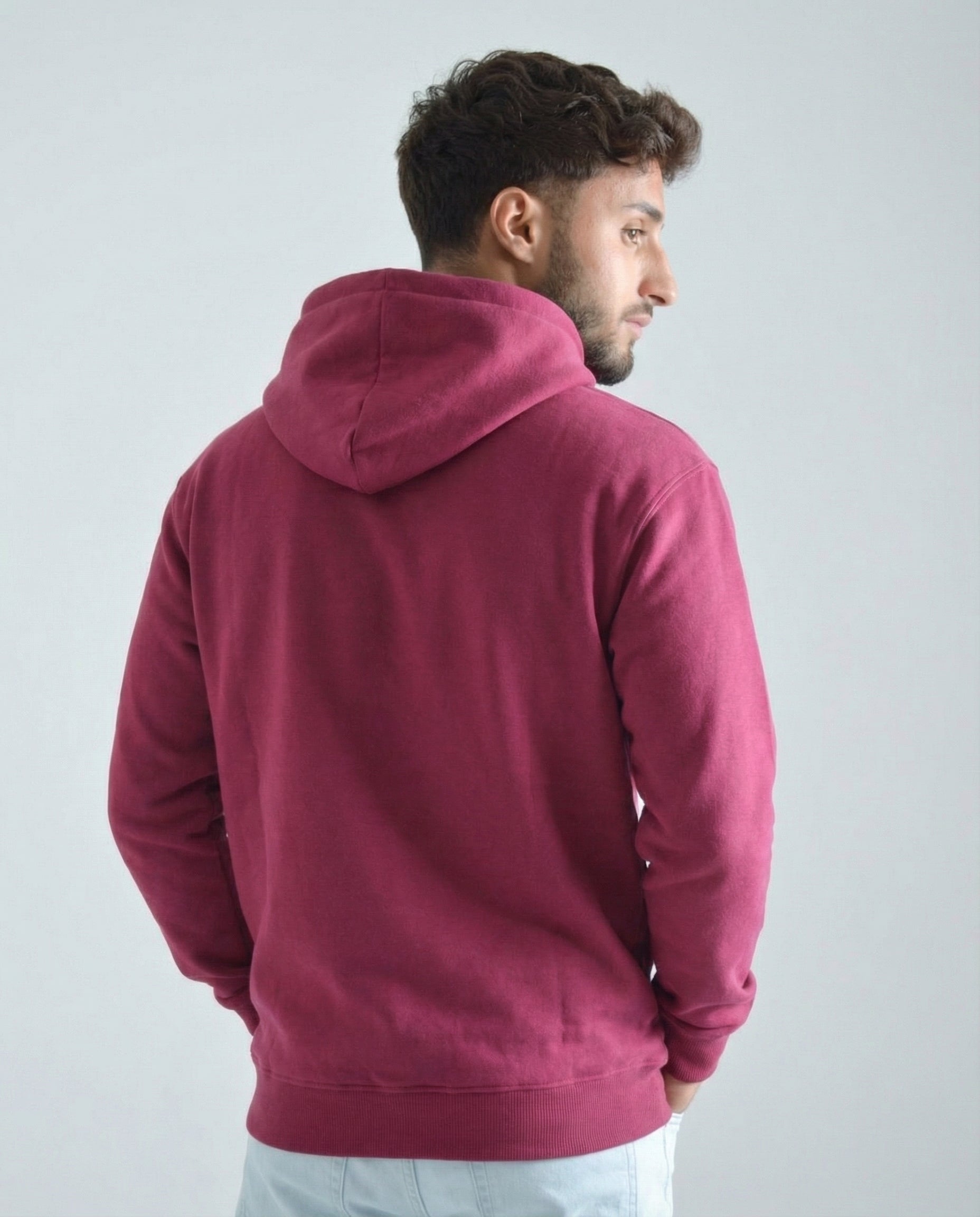 Oversized Fleece Hoodie – Crimson (Unisex)