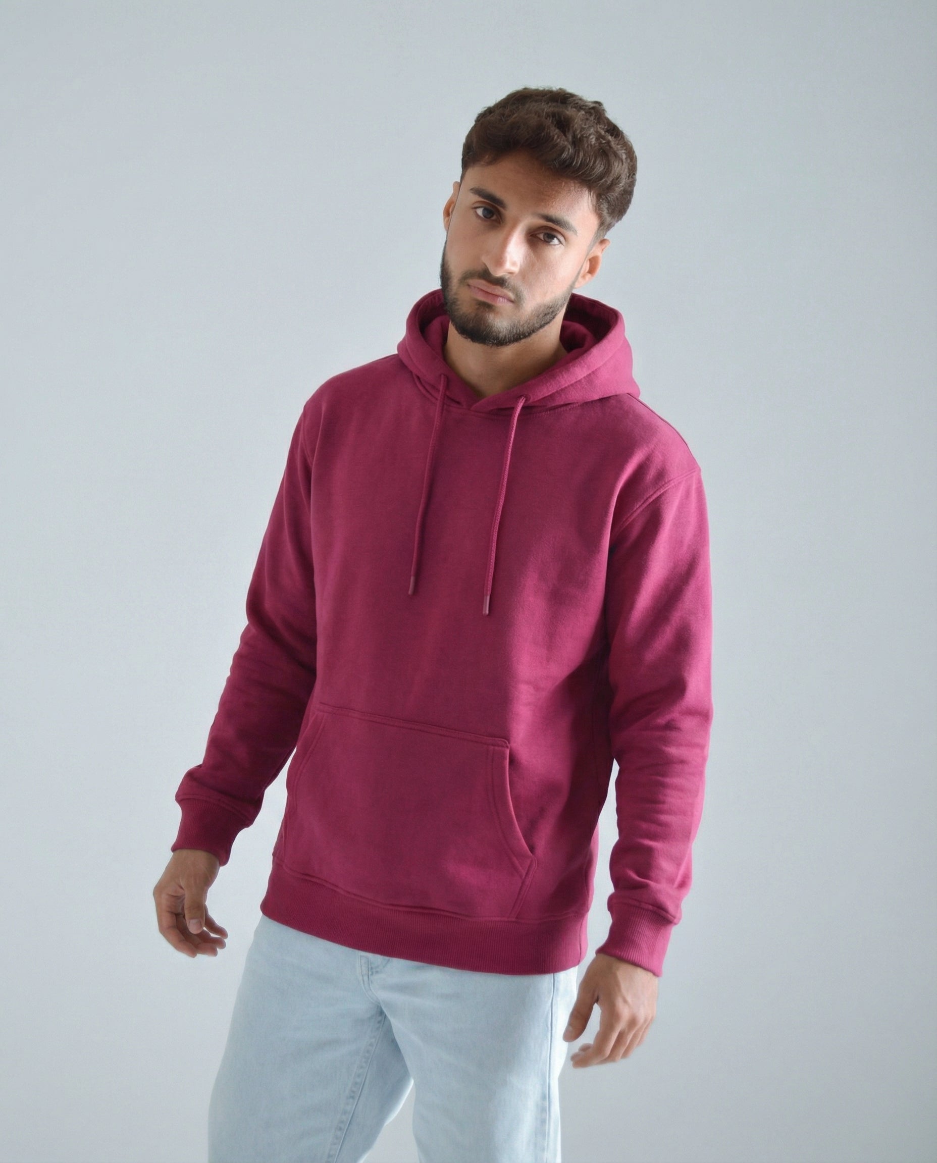Oversized Fleece Hoodie – Crimson (Unisex)